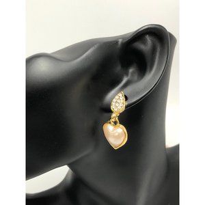 Joan Rivers Gold Tone Puffy Heart Dangle Pierced Earrings